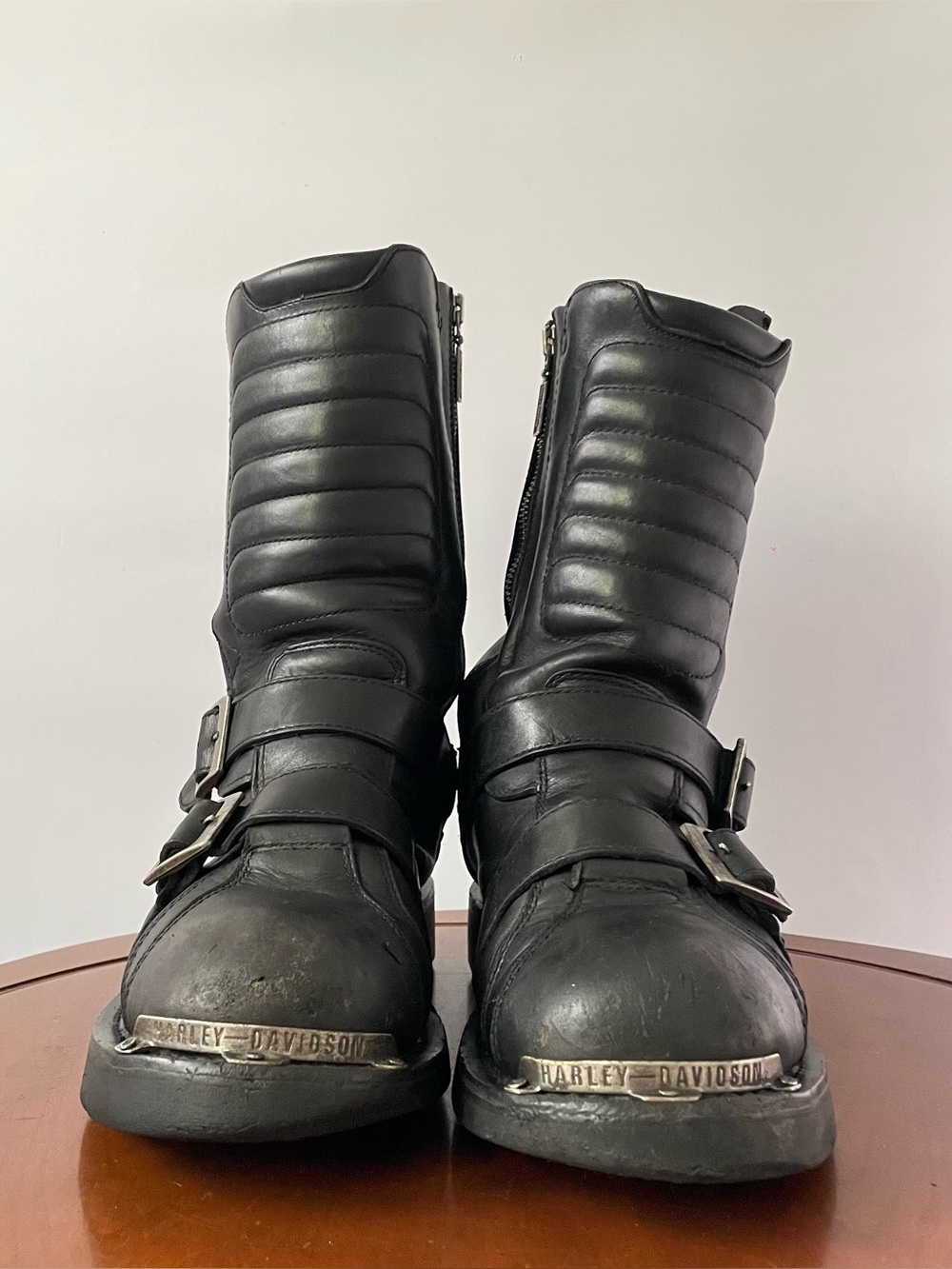 Harley-Davidson Terminator 5-Buckle Black Leather Motorcycle Boots | US 8.5 - Picture 2 of 10